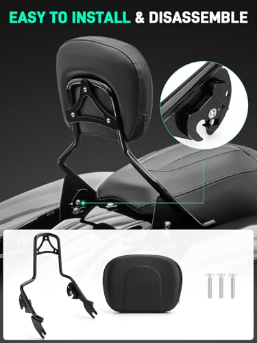 Passenger Backrest Sissy Bar,Detachable Sissy Bar Backrest Compatible with Harley Davidson Street Glide Road King Electra Glide Road Glide 2009-2026